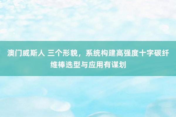 澳门威斯人 三个形貌，系统构建高强度十字碳纤维棒选型与应用有谋划