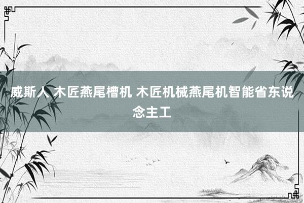威斯人 木匠燕尾槽机 木匠机械燕尾机智能省东说念主工