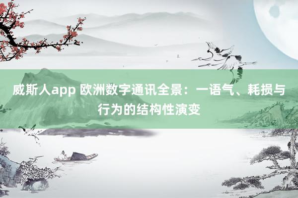 威斯人app 欧洲数字通讯全景：一语气、耗损与行为的结构性演变