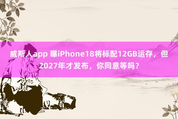 威斯人app 曝iPhone18将标配12GB运存，但2027年才发布，你同意等吗？