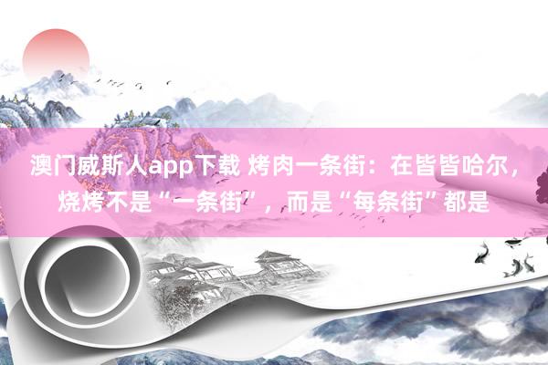 澳门威斯人app下载 烤肉一条街：在皆皆哈尔，烧烤不是“一条街”，而是“每条街”都是