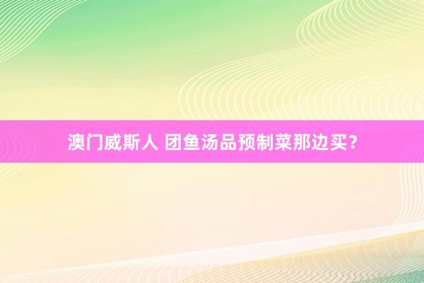 澳门威斯人 团鱼汤品预制菜那边买？
