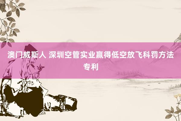 澳门威斯人 深圳空管实业赢得低空放飞科罚方法专利