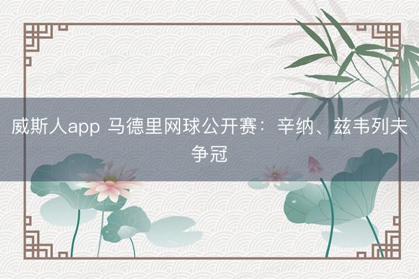 威斯人app 马德里网球公开赛：辛纳、兹韦列夫争冠